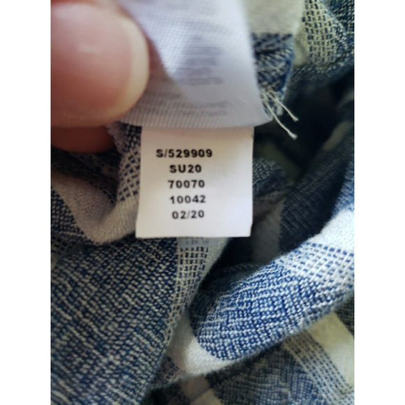 Loft NWT Shorts Romper 10 Striped Blue Linen Blend Drawstring Pockets Coastal - Picture 16 of 16